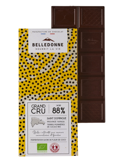 Belledonne -- Tablette noir 88% sucre coco bio - 100 g