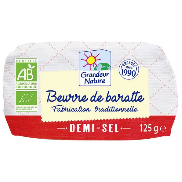 GRANDEUR NATURE -- Beurre de baratte moule demi-sel 125g