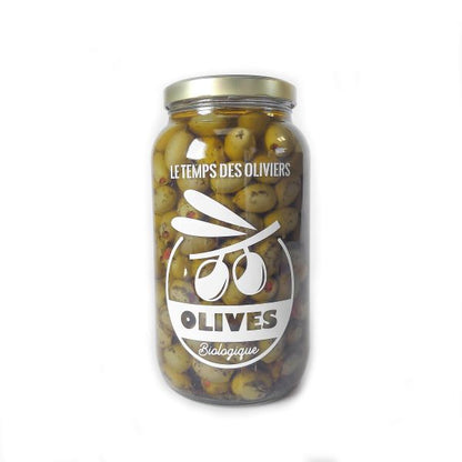 Le Temps Des Oliviers -- Olives vertes farcies poivrons bio Vrac - 2.8 kg