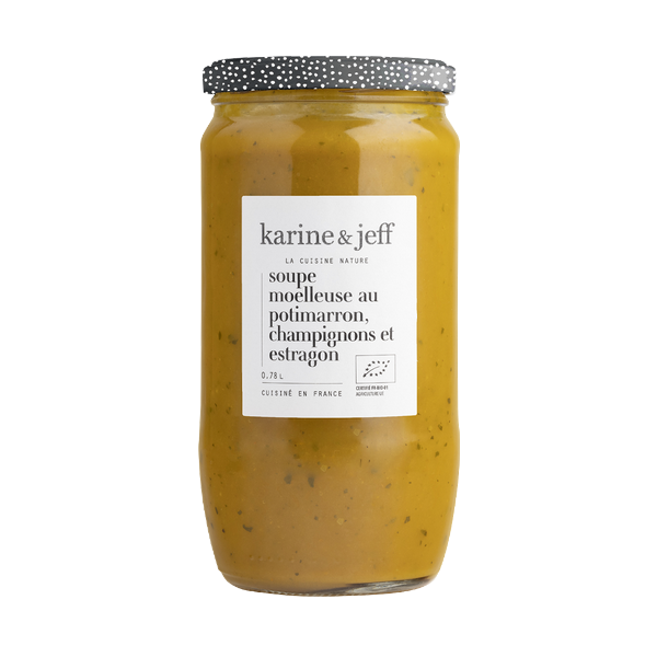 Soupe moelleuse potimarron, champignons et estragon bio - 1