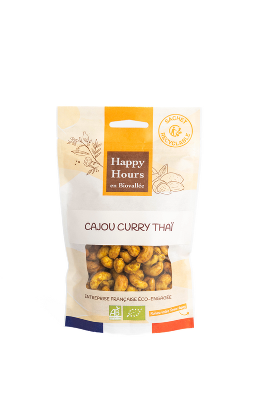 Happy Hours En Biovallée -- Sachet cajou curry thai bio - 115 g