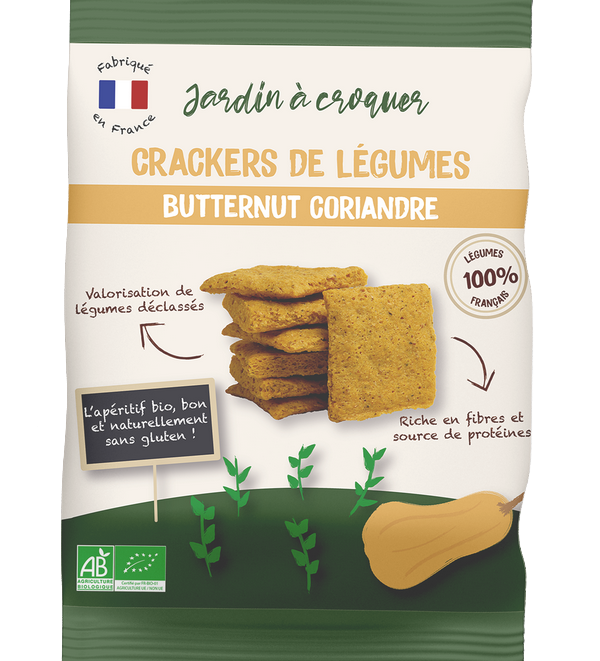 Jardin à Croquer -- Crackers de légumes bio butternut coriandre - 70 g x 10