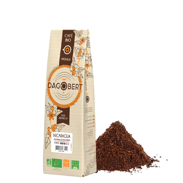 Les Cafés Dagobert -- Nicaragua 100% arabica, bio et équitable - moulu/filtre (origine Nicaragua) - 500 g